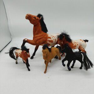 Totsy Flocked Horse Pony Lot Of 5 READ